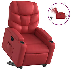 Maison Chic Fauteuil Relax pour salon, Fauteuil inclinable électrique rouge similicuir -GKD65210