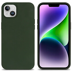 Coque en silicone doublure en fibre, mince, antichoc pour votre iPhone 14 - vert armé