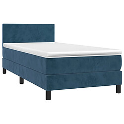 Avis Maison Chic Lit adulte- Lit + matelas,Sommier à lattes de lit avec matelas et LED Bleu foncé 80x200cm -GKD84885