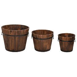 vidaXL Ensemble de jardinière godet 3 pcs bois massif de sapin