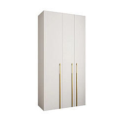 Abiks Meble Armoire à portes battantes Como 3 245,5/120/40 3 portes (blanc/doré)