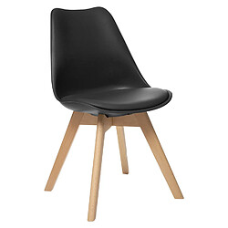 Toilinux Lot de 4 Chaises design scandinave Baya - Noir pas cher