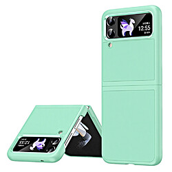 Coque en TPU + PU anti-chute, avec cadre de lentille de galvanoplastie pour votre Samsung Galaxy Z Flip3 5G/Z Flip4 5G - vert