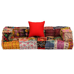 Avis Decoshop26 Coussins de sol poufs modulaire chaise longue en tissu 2 places en tissu Patchwork DEC021231