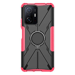 Coque en TPU anti-rayures, anti-chutte avec béquille annulaire réglable pour votre Xiaomi 11T Pro 5G/11T 5G - rose