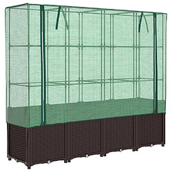 vidaXL Jardinière surélevée avec housse aspect rotin 160x40x153 cm