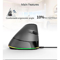 Universal Souris verticale de souris ergonomique à la souris (noire) pas cher