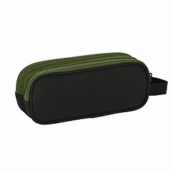 Trousse Fourre-Tout Double Safta Dark forest Noir Vert 21 x 8 x 6 cm