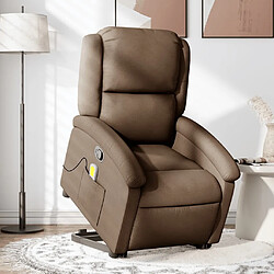 vidaXL Fauteuil de massage inclinable Marron Tissu