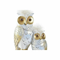 Figurine Décorative DKD Home Decor Hiboux Doré Blanc Résine Traditionnel (14,5 x 9 x 26 cm)