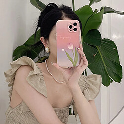 GUPBOO Étui pour iPhone12 Premium Sunset Tulip Literary Phone Case Silicone Femme