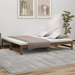 vidaXL Lit coulissant sans matelas marron miel 2x(90x190) cm