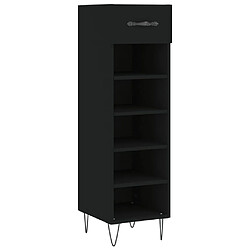 Maison Chic Armoire à Chaussures Noir,Meuble de Rangement à Chaussures 30x35x105 cm bois d'ingénierie -MN86519