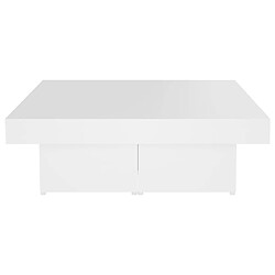 Maison Chic Table basse,Table Console Table d'appoint, Table pour salon Blanc 90x90x28 cm Aggloméré -MN60763 pas cher