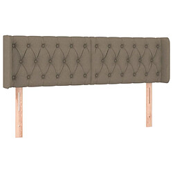 vidaXL Tête de lit avec oreilles Taupe 147x16x78/88 cm Tissu