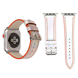 Wewoo Bande de montre-bracelet en cuir véritable de la série Fashion Laser pour Apple Watch 3 & 2 & 1 42mm Orange