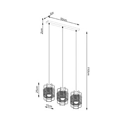 Luminaire Center Suspension Gizur Acier,Corde Noir pas cher