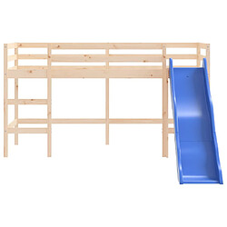 Acheter Vidaxl Lit mezzanine enfants toboggan 80x200 cm bois pin massif