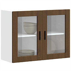 vidaXL Armoire murale de cuisine et porte en verre Porto chêne marron