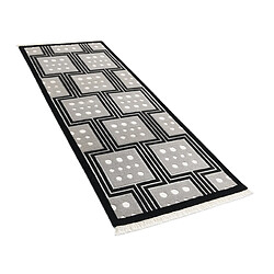 Vidal Tapis de couloir en laine 203x79 noir Darya