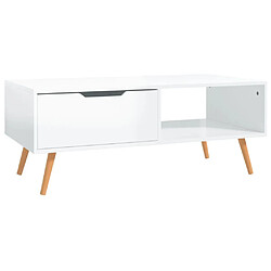 Avis vidaXL Table basse Blanc brillant 100x49,5x43 cm Bois d'ingénierie