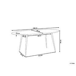 Avis Beliani Table de salle à manger ovale effet bois foncé 180 x 90 cm OTTAWA