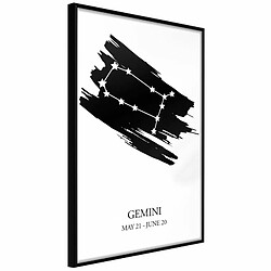 Paris Prix Affiche Murale Encadrée Zodiac Gemini I 20 x 30 cm Noir