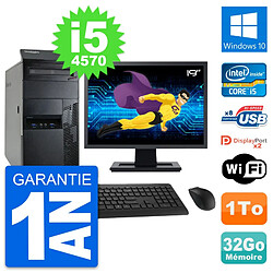 PC Tour Lenovo M93p Ecran 19" Intel i5-4570 RAM 32Go Disque 1To Windows 10 Wifi - Occasion