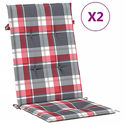 vidaXL Coussins de chaise de jardin à dossier haut lot de 2 120x50x3cm