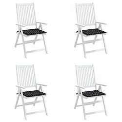 Avis vidaXL Coussins de chaise de jardin lot de 4 motif à carreaux noir