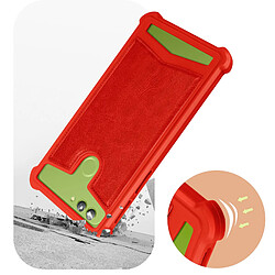 Acheter Avizar Coque Smartphone 4.3'' à 4.7'' Silicone Gel Coins Renforcés Dos Effet Cuir Rouge