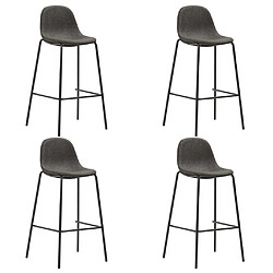 vidaXL Chaises de bar lot de 4 gris foncé tissu