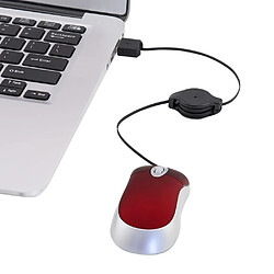 Avis Wewoo Souris Mini d'ordinateur câble USB rétractable optique Ergonomic1600 DPI Portable petites pour ordinateur Noir