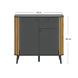 Bestmobilier Camberwell - buffet bas - gris et bois - 92 cm pas cher