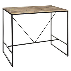 Pegane Table de dîner / Bar en bois d'acacia et fer - L.115 x l.70 x H.98 cm