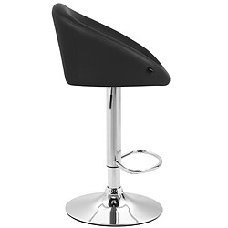 Avis Decoshop26 Lot de 2 tabourets de bar chaises hautes design moderne en PVC noir et métal chromé 10_0004347