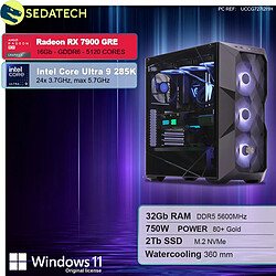 Sedatech PC Gamer • Intel Core Ultra 9 285K • RX 7900 GRE • 32Go DDR5 • 2To SSD M.2 • Windows 11