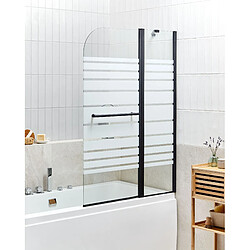 Beliani Paroi de bain douche TUAPI 140 x 100 cm Noir