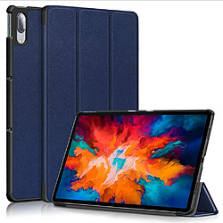 Etui en PU Litchi Texture Tri-fold Auto Wake/Sleep bleu foncé pour votre Lenovo Tab P11 Pro TB-J706F/J716