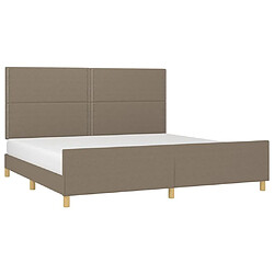 Avis Maison Chic Cadre/structure de lit avec tête de lit pour adulte - Lit Moderne Chambre Taupe 200x200 cm Tissu -MN59629