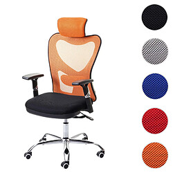 Mendler Chaise de bureau HWC-F13 chaise pivotante, fonction sliding, charge max. 150kg, tissu ~ noir/orange