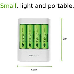 Avis Chargeur Piles Rechargeables AA et AAA avec 4 Piles AA 2000 NiMH incluses | GP RECYKO | Chargeur Rapide avec USB avec 4 Piles AA