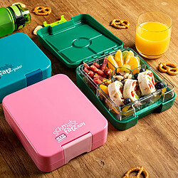 Lunch box - Klarstein schmatzfatz easy snack - Pour enfants - 4 compartiments - 18 x 15 x 5cm - sans BPA - Rose pas cher