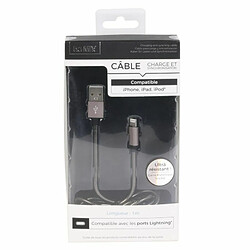 Paris Prix Câble iPhone Charge Rapide Métal 100cm Noir