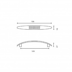 Poignée P3009 pour meuble - 128mm - Finition chrome perle