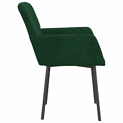 Maison Chic Lot de 2 Chaises à manger | Chaise de salle à manger cuisine Vert foncé Velours -GKD31835 pas cher