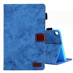 Wewoo Housse Coque Etui à rabat horizontal en cuir de style affaires pour Galaxy Tab S5e / T720avec support et fente cartecadre photo et fonction veille / réveil bleu