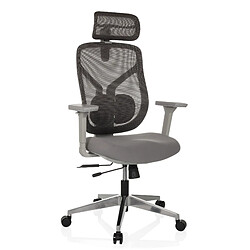 Chaise de bureau / fauteuil de direction CASSILIS W assise tissu / dossier résille gris hjh OFFICE