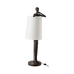 Mes Lampadaire pied homme 45x43x140 cm en polyrésine marron et blanche pas cher