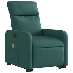 Avis Maison Chic Fauteuil Relax pour salon, Fauteuil inclinable de massage Vert foncé Tissu -GKD48423